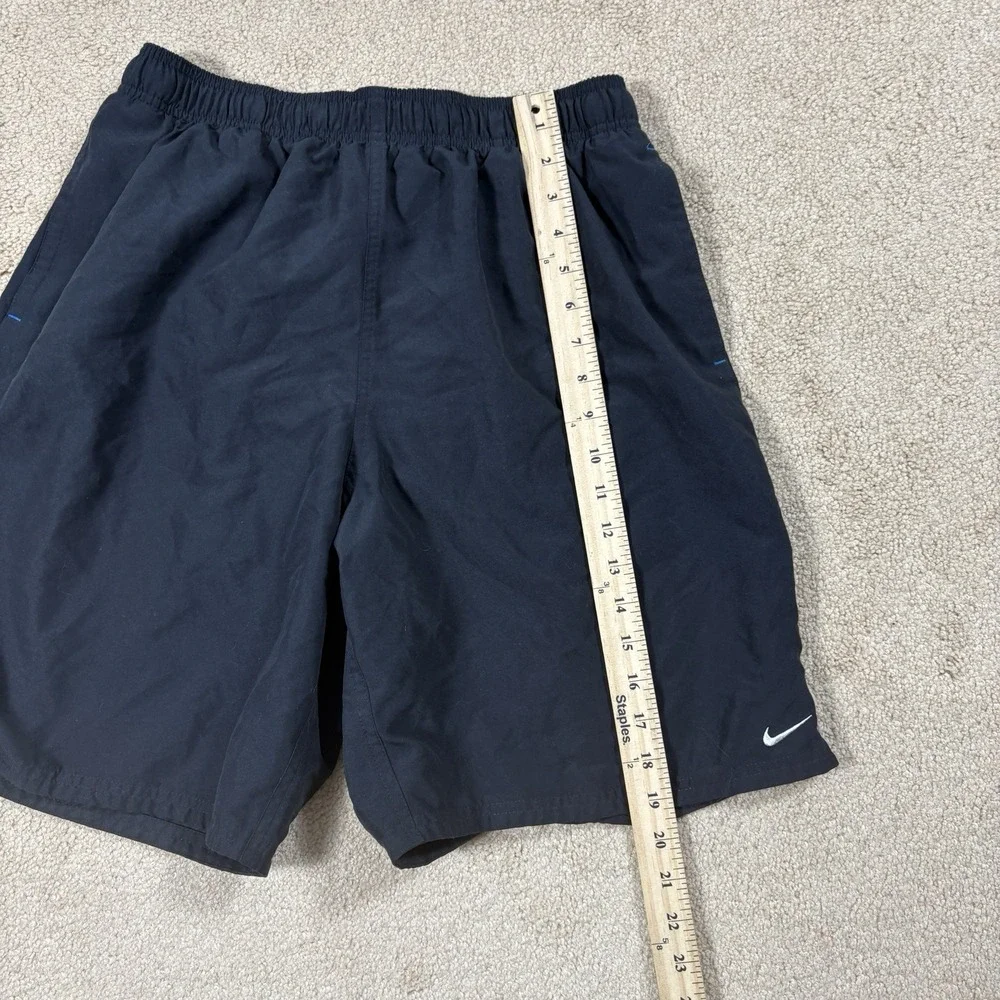 Nike Athletic Shorts Mens Size Large Black Swim Trunks Lined Pockets Drawstring